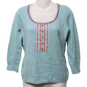 CO-OP Cashmere Blend Retro Pin-up Scoop Neck Sweater L